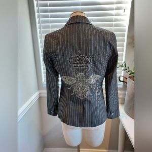 Hipchik Couture Jacket Black Bee GP Pinstripe Blazer NWOT